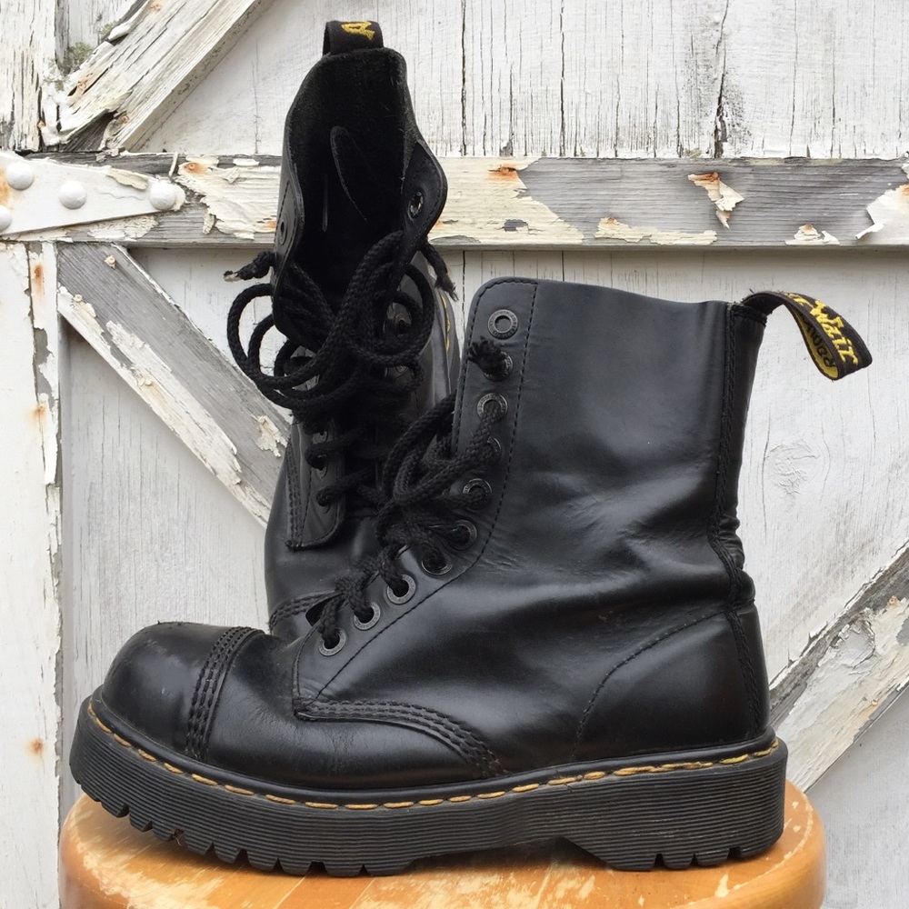 vintage 90s black steel toe Dr. Martens DOCS - Picture 3 of 5